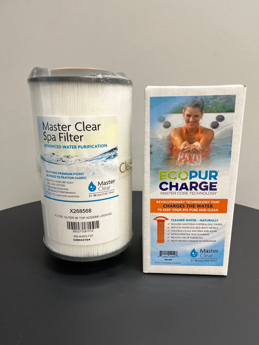 Filter Set for Clarity & Healthy Living Spas by Master Spas X268548 + X268532 Eco P (2 Filters)